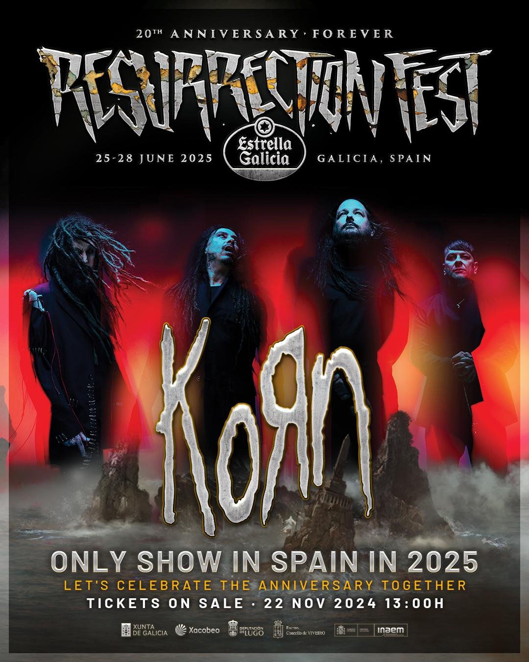 KORN, NUEVOS CABEZAS DE CARTEL CONFIRMADOS DE RESURRECTION FEST ESTRELLA GALCIA 2025