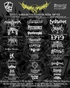 Drums of War Festival reparto por dias
