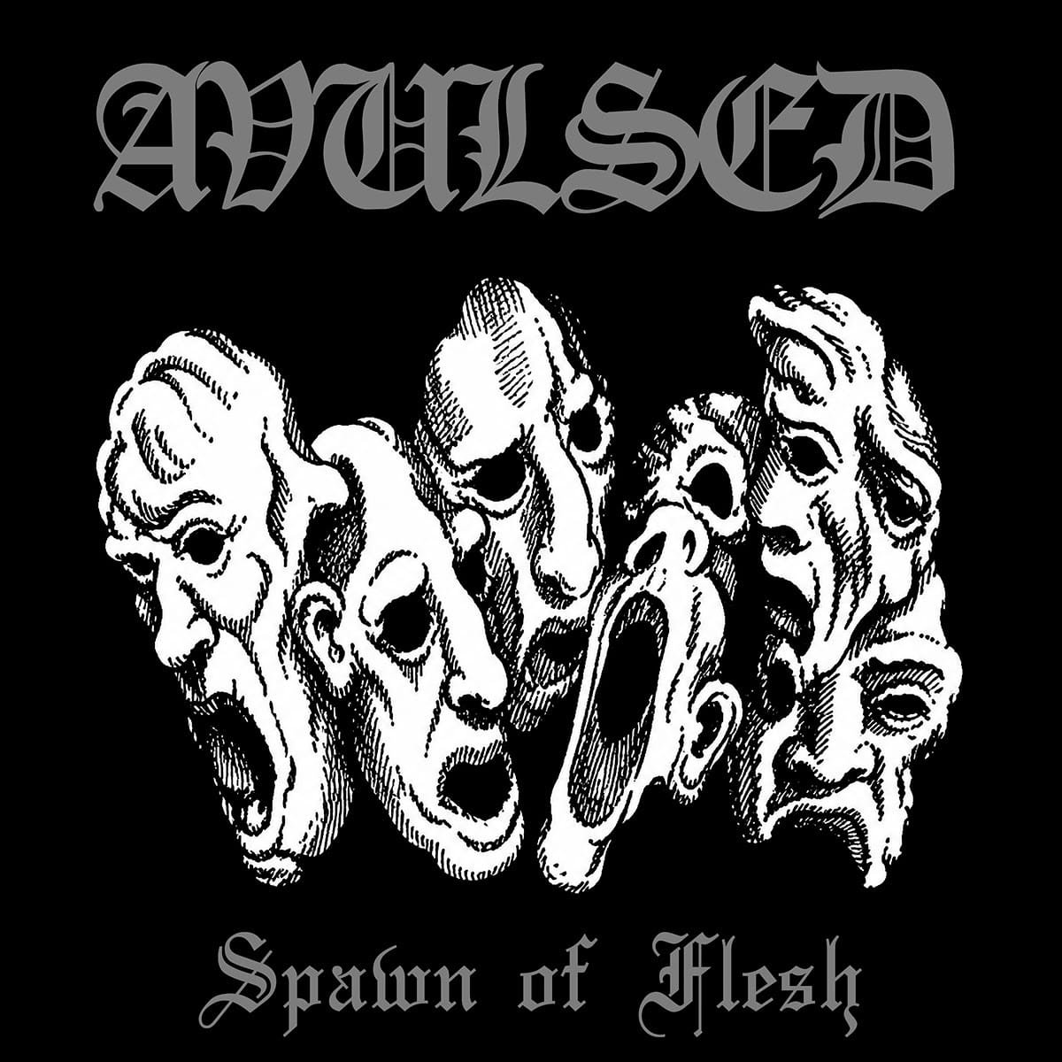 Portada del single Spawn of Flesh de AVULSED Macabre End cover