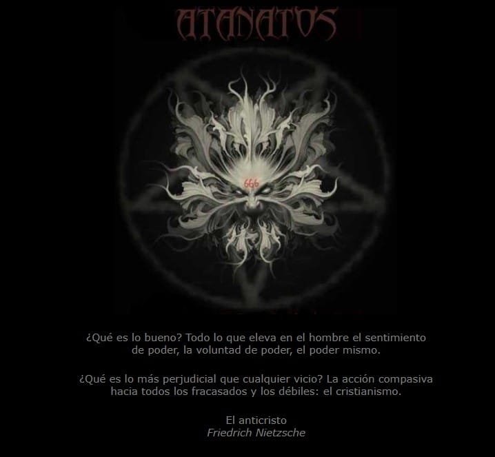 Web de Atanatos en 1999